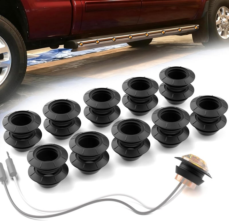 PSEQT 3/4'' Round Rubber Grommets for 3/4'' LED Lights, Waterproof Gasket with Inner Hole and Grooves for Secure Fastening, Fit for 0.75-inch Round LED Side Clearance Tail Marker Lights (Pack of 20) - Image 1